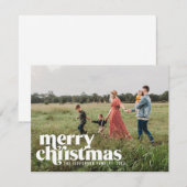 Feines weißes Weihnachtsfest Foto Feiertagskarte (Vorne/Hinten)