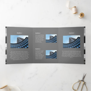 Feinfarbige, flache Streifen Dreifach Gefaltete Karte