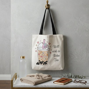 Feinheit Anmut Blick Bubble Tea Stil benutzerdefin Tasche