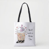 Feinheit Anmut Blick Bubble Tea Stil benutzerdefin Tasche (Vorderseite)