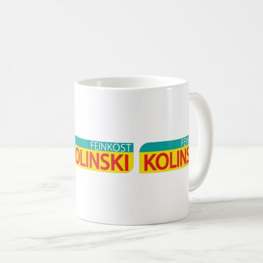 Feinkost kolinski Mug Kaffeetasse (VorderseiteRechts)