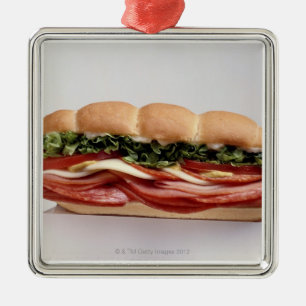 Feinkostgeschäftsandwich Silbernes Ornament