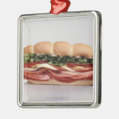 Feinkostgeschäftsandwich Silbernes Ornament (Links)