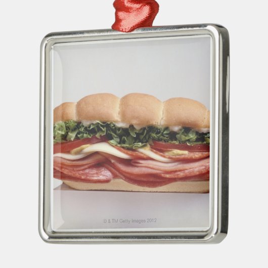 Feinkostgeschäftsandwich Silbernes Ornament (Links)