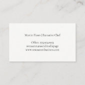 Feinkostküche und Teller | Blauer Marmor Visitenkarte (Rückseite)