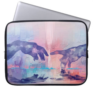 Feinmalerei, surrealistische handgemalte Hände Laptopschutzhülle