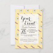 Feinschmecker Bacon Breakfast Funny Pattern Einladung (Vorderseite)