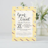 Feinschmecker Bacon Breakfast Funny Pattern Einladung (Stehend Vorderseite)