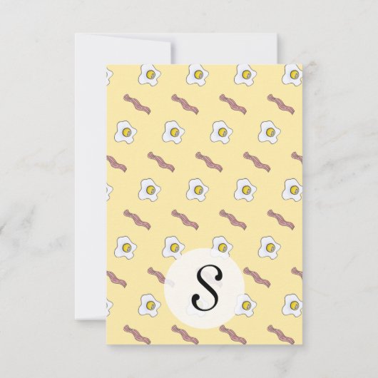 Feinschmecker Bacon Breakfast Funny Pattern Einladung (Rückseite)