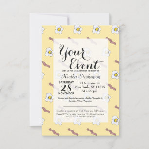 Feinschmecker Bacon Breakfast Funny Pattern Einladung