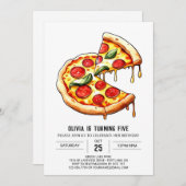 Feinschmecker Custom Pizza Birthday Einladung (Vorne/Hinten)
