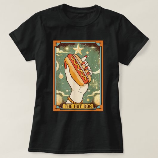 Feinschmecker ernähren sich von der Hot Dog Tarot  T-Shirt (Design vorne)