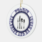 Feinschmecker, essen, Getränk und sind fröhliche Keramikornament (Links)