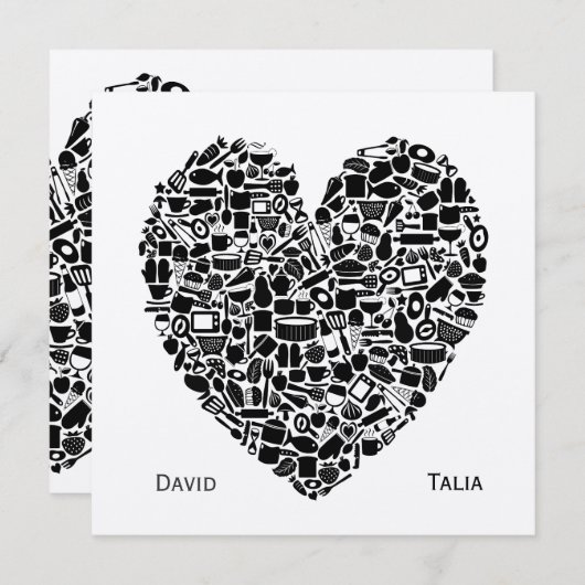 Feinschmecker für Hochzeitsfeiern Einladung (Vorne/Hinten)