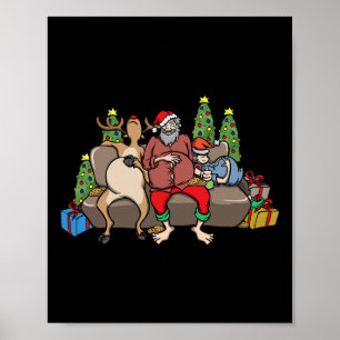 Feinschmecker gibt Essen Coma Funny Christmas Pun  Poster