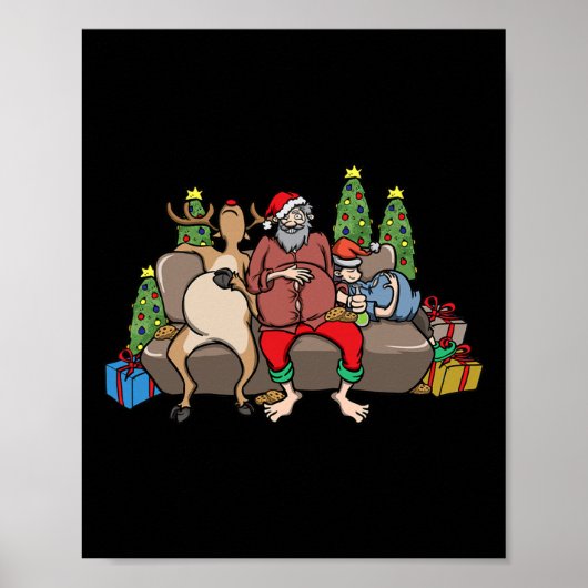 Feinschmecker gibt Essen Coma Funny Christmas Pun Poster (Vorne)