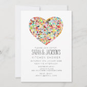 Feinschmecker-Herz-Küchen-Tee-Brautparty-Party Einladung (Vorderseite)