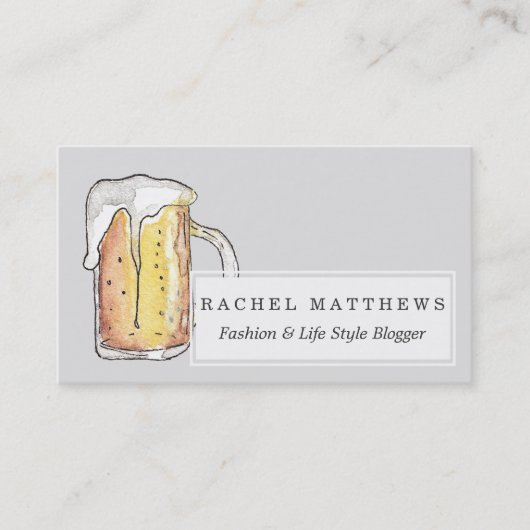 Feinschmecker-kalter Bier-Tassein der hand Visitenkarte (Vorderseite)