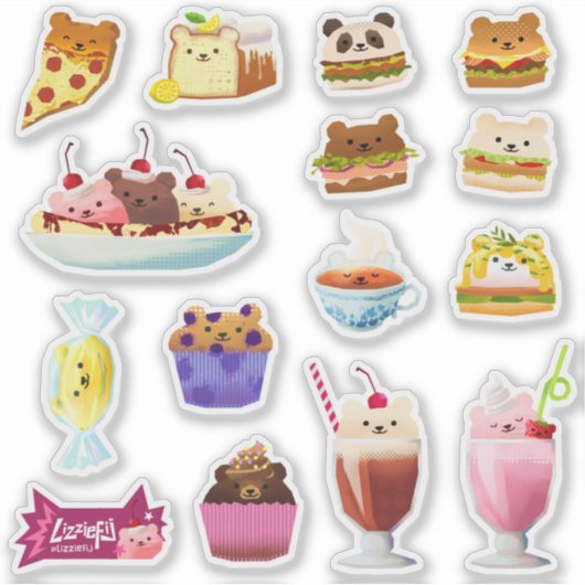 Feinschmecker - kleine Aufkleber Set (Vorderseite)