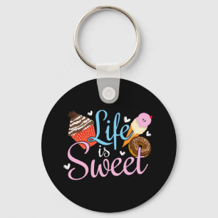 Feinschmecker Life is Sweet Baking Quote - Cupcake Schlüsselanhänger