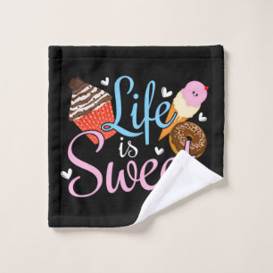 Feinschmecker Life is Sweet Baking Quote - Cupcake Waschlappen
