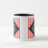 Feinschmecker Lovers Chalkboard Typografy Red Karo Tasse (Zentrum)