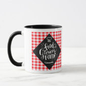 Feinschmecker Lovers Chalkboard Typografy Red Karo Tasse (Links)