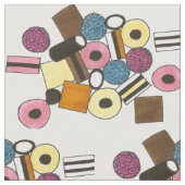 Feinschmecker mit Süßwaren aller Sorten Stoff (Nahaufnahme)