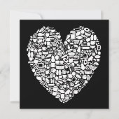 Feinschmecker Moderne Schwarz-Weiß-Hochzeit Einladung (Vorderseite)