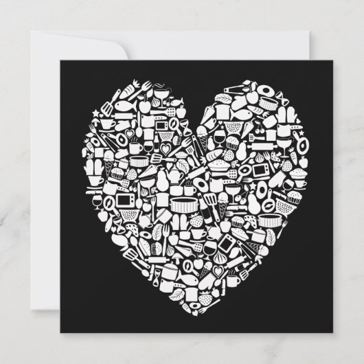 Feinschmecker Moderne Schwarz-Weiß-Hochzeit Einladung (Vorderseite)