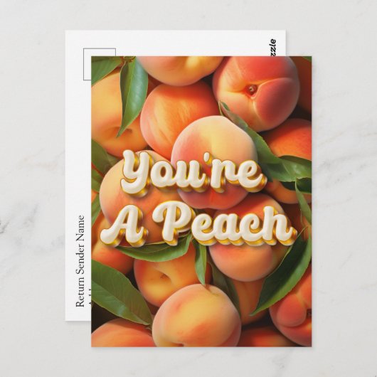 Feinschmecker Sie sind Pfirsich Postkarte (Vorne/Hinten)