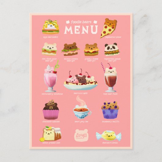 Feinschmecker trägt Postkarte (Vorderseite)