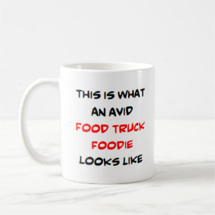 Feinschmecker von Lebensmittelfahrzeugen, lebhaft Kaffeetasse