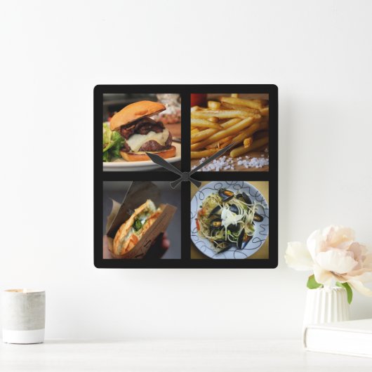 Feinschmecker-Wanduhr 1 Quadratische Wanduhr (Zuhause)