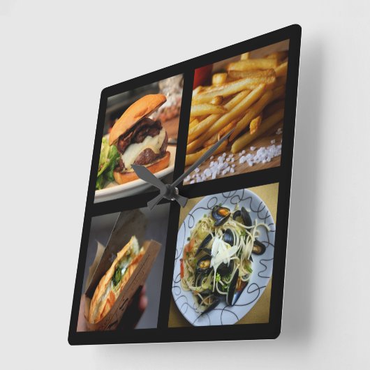 Feinschmecker-Wanduhr 1 Quadratische Wanduhr (Winkel)