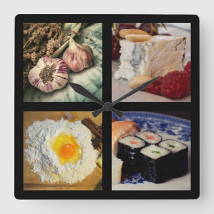 Feinschmecker-Wanduhr 2 Quadratische Wanduhr