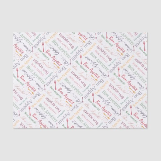 Feinschmeckerischer Bon Appetit des Vintagen Seidenpapier (Vorderseite)