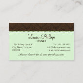 Feinschmeckerischer kleiner Kuchen in der Visitenkarte (Rückseite)