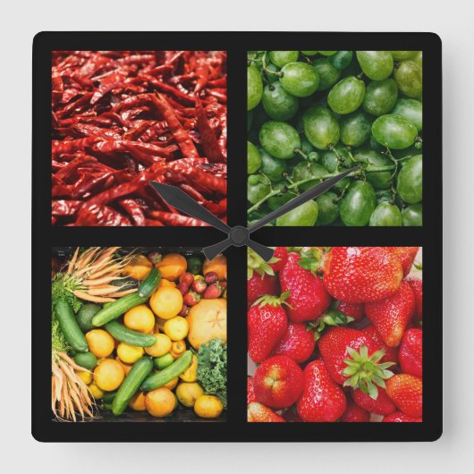 Feinschmeckerwanduhr 3 quadratische wanduhr (Vorderseite)