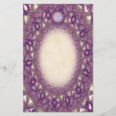 Feinseilgarn, Lila Butterfly-Spitzenplatte Briefpapier (Vorderseite)