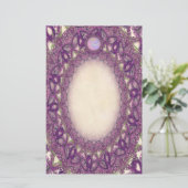 Feinseilgarn, Lila Butterfly-Spitzenplatte Briefpapier (Stehend Vorderseite)