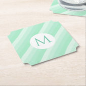 Feinste Feinstreifen mit modernem Monogramm Untersetzer (angewinkelt)