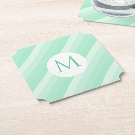 Feinste Feinstreifen mit modernem Monogramm Untersetzer (angewinkelt)