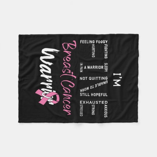 Feinstier Brustkrebs Krieger rosa Ribbon Brust Can Fleecedecke (Vorderseite (Horizontal))