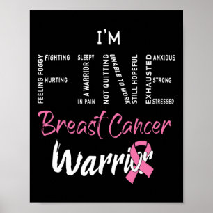 Feinstier Brustkrebs Krieger rosa Ribbon Brust Can Poster