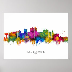 Feira de Santana Brasilien Skyline Poster