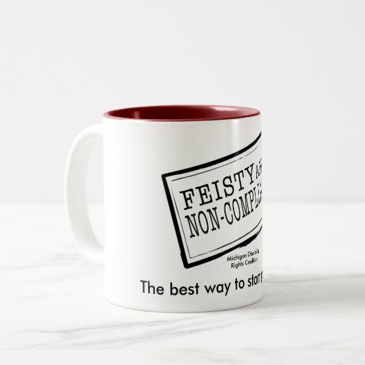 Feisty 15 Unze-Kaffee-Tasse Zweifarbige Tasse (Vorderseite Links)