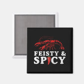 Feisty And Scy Funny Crawfish Boil Cute Mardi Gras Magnet (Vorderseite/Rückseite)