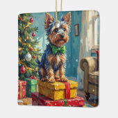 Feisty Australian Terrier King of Christmas Gifts Keramikornament (Links)