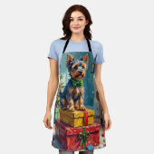 Feisty Australian Terrier King of Christmas Gifts Schürze (Getragen)
